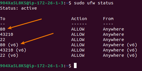 ufw status - SslForWeb