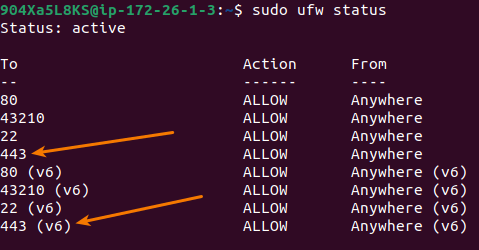 ufw status - SslForWeb