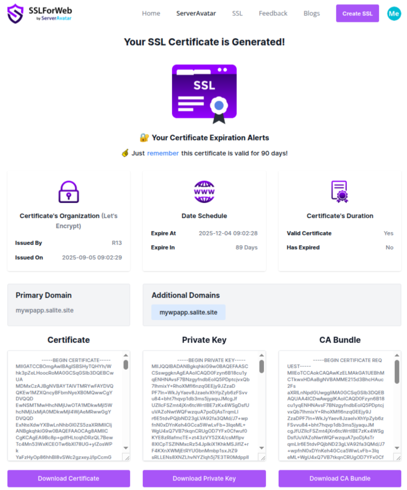 SSL Certificate -SslForWeb